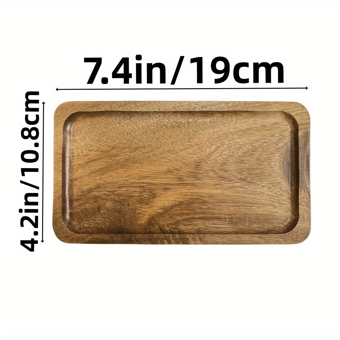 Rectangular Acacia wood tray by WoodyKitchenware with a smooth finish, ideal for serving or display in a kitchen or dining setting.