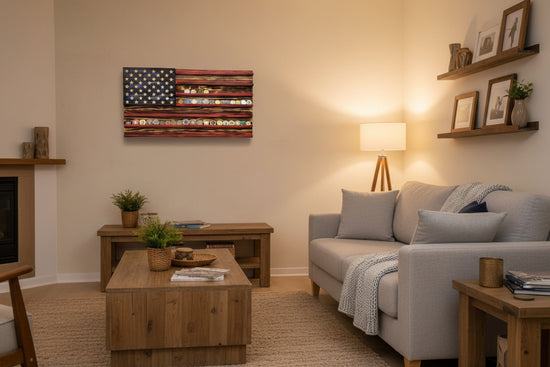 Wooden craftwork decoration featuring the Patriot&