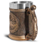 Stainless steel resin mug by WoodyKitchenware featuring a solid steel tankard design with intricate resin detailing.