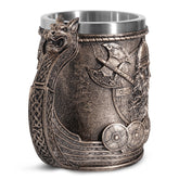 Viking Pirate Beer Mug by WoodyKitchenware, handcrafted baroque nautical tankard with Viking and pirate design.