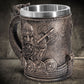 Handcrafted Viking Pirate beer mug with nautical design from WoodyKitchenware, featuring baroque detailing in ceramic.