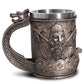 Handcrafted Viking Pirate Beer Mug by WoodyKitchenware featuring baroque nautical design and detailed Viking ship motif.