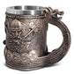 Handcrafted Viking Pirate beer mug by WoodyKitchenware, Baroque nautical tankard with detailed Viking and pirate design.
