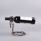 Suspended wrought iron chain red wine shelf by Woody&