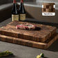 Double-sided solid wood chopping board by WoodyKitchenware, featuring a large square surface with dual cutting surfaces.