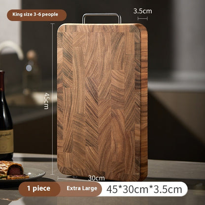 Large double-sided wooden chopping board by WoodyKitchenware with handles, featuring a sturdy dual-surface design for versatile kitchen use.