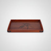Rectangular wooden tea and coffee serving tray by WoodyKitchenware, featuring a solid wood design with handles for serving.
