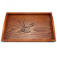Rectangular wooden tea and coffee serving tray by WoodyKitchenware, solid wood display with handles for serving beverages.