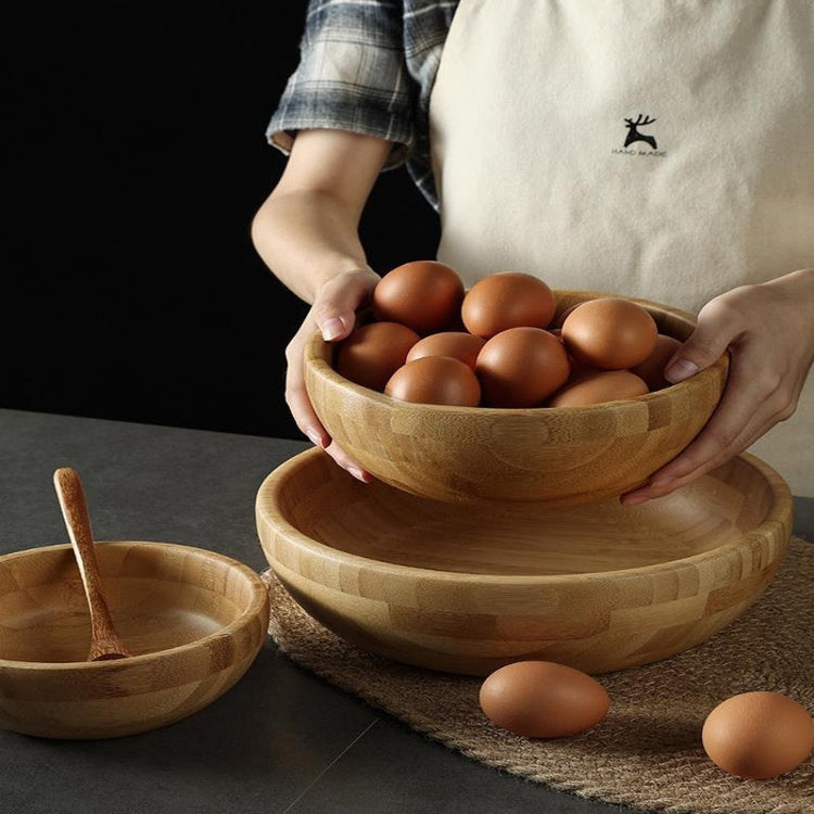 Wooden dough bowl by WoodyKitchenware, 25cm bamboo basin for bread and pastry preparation, handcrafted solid timber baker&