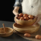 Wooden dough bowl by WoodyKitchenware, 25cm bamboo basin for bread and pastry preparation, handcrafted solid timber baker&