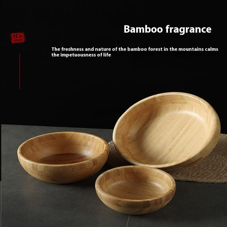 Wooden dough bowl by WoodyKitchenware, 25cm bamboo basin for baking and mixing, crafted from solid timber.