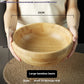 Wooden dough bowl by WoodyKitchenware, 25cm bamboo basin for baking and mixing in natural solid timber style.