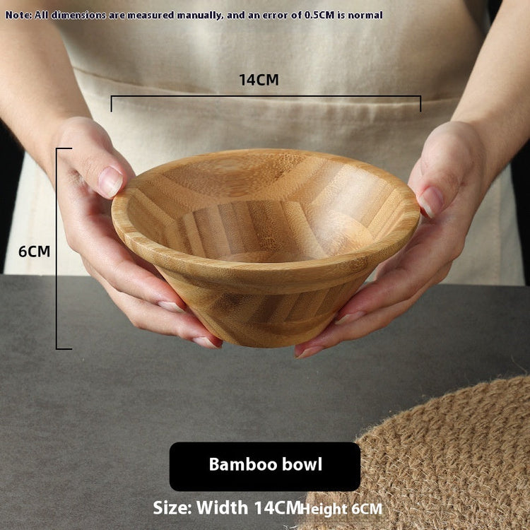 Wooden dough bowl by WoodyKitchenware featuring solid timber construction and a 25cm bamboo basin for baking and mixing.