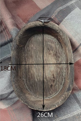 Charred Paulownia wood oval serving tray by WoodyKitchenware, featuring a natural, rustic finish perfect for serving and display.
