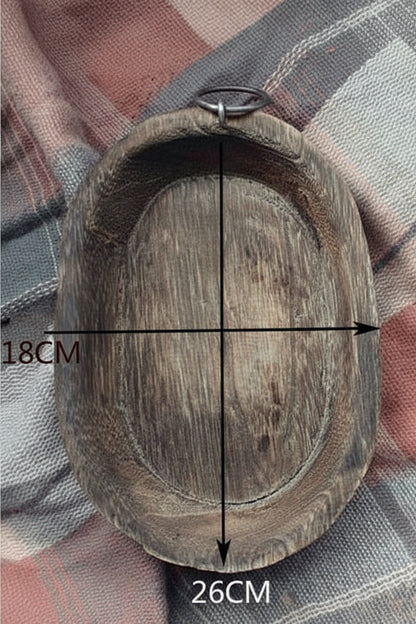 Charred Paulownia wood oval serving tray by WoodyKitchenware, featuring a natural, rustic finish perfect for serving and display.