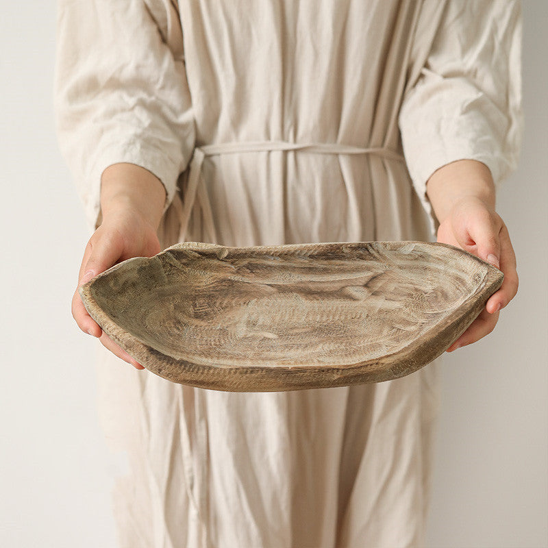 Vintage solid wood candy tray by WoodyKitchenware, rustic weathered Paulownia serving tray with a natural wood finish.