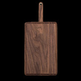 Wooden chopping board with groove and juice channel, made of maple, by WoodyKitchenware, ideal for bread and food preparation.