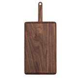 Wooden chopping board with groove and juice channel, made of maple wood, designed for bread and food prep by WoodyKitchenware.