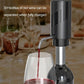 Electric wine aerator and decanter pump by WoodyKitchenware, with one-touch operation for effortless wine aeration and dispensing.
