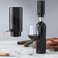 Electric wine aerator and decanter pump dispenser by WoodyKitchenware with one-touch operation for effortless wine aeration.