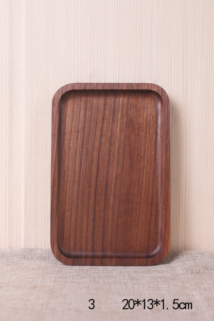 Japanese-style wooden black walnut rectangular dinner plate from WoodyKitchenware, showcasing elegant, durable craftsmanship.