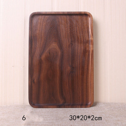 Japanese-style wooden Black Walnut rectangular dinner plate by WoodyKitchenware, showcasing elegant, durable craftsmanship.