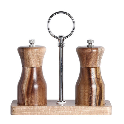 Wooden manual pepper grinder from WoodyKitchenware featuring a solid timber design for fresh, flavorful seasoning.