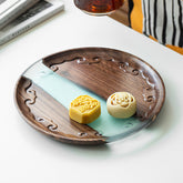 Black walnut tea tray by WoodyKitchenware, made from solid river walnut timber, with a sleek, natural wood finish.