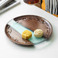 Black walnut tea tray by WoodyKitchenware, made from solid river walnut timber, with a sleek, natural wood finish.