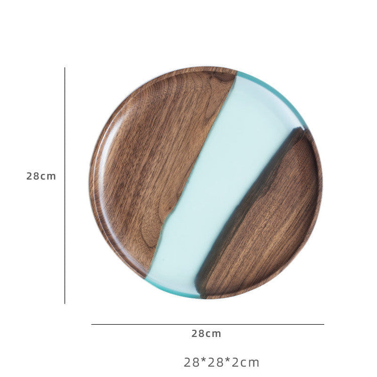 Black walnut tea tray by WoodyKitchenware featuring smooth, river-inspired wood grain and sturdy black walnut timber.