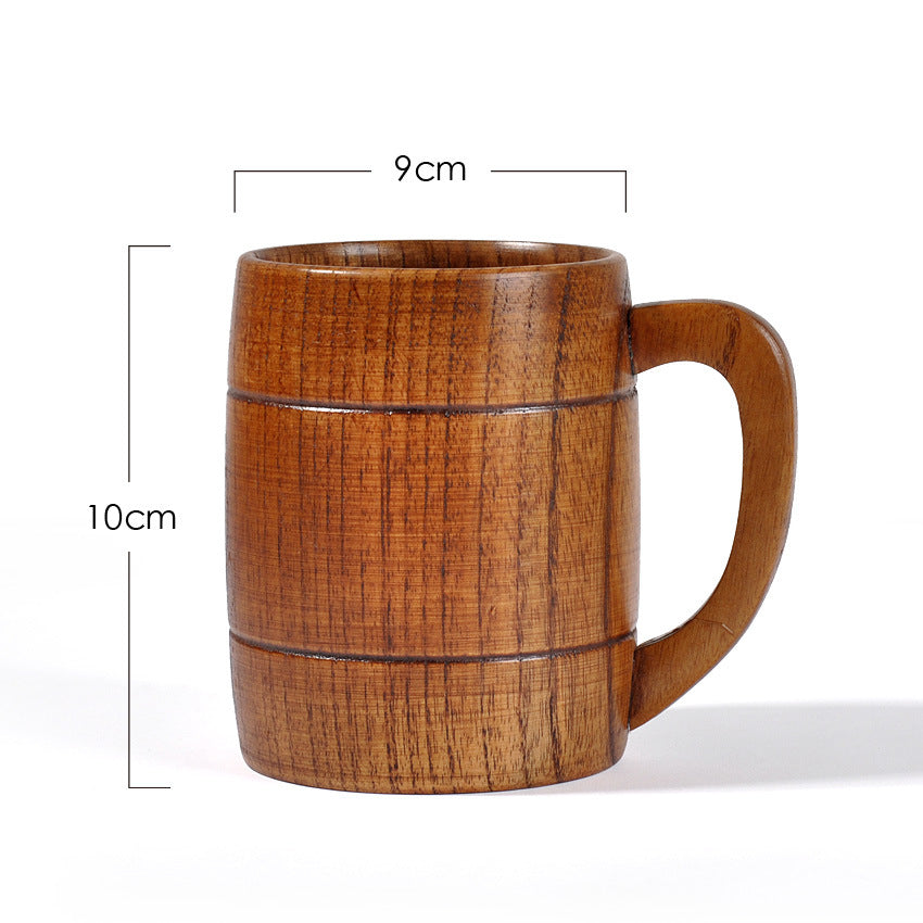 Hand-carved traditional wooden tankard from WoodyKitchenware, featuring detailed craftsmanship and rustic design by WoodyKitchenware.