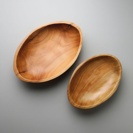 Wooden oval compote plate by Woody&