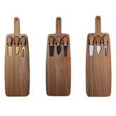 Wooden cheese plate and knife set by WoodyKitchenware featuring an elegant serving board, perfect for cheese and appetizer presentation.