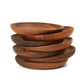 Unfinished acacia solid wood round plates by WoodyKitchenware, natural wooden dishware with a smooth, raw wood finish, 25x2cm.