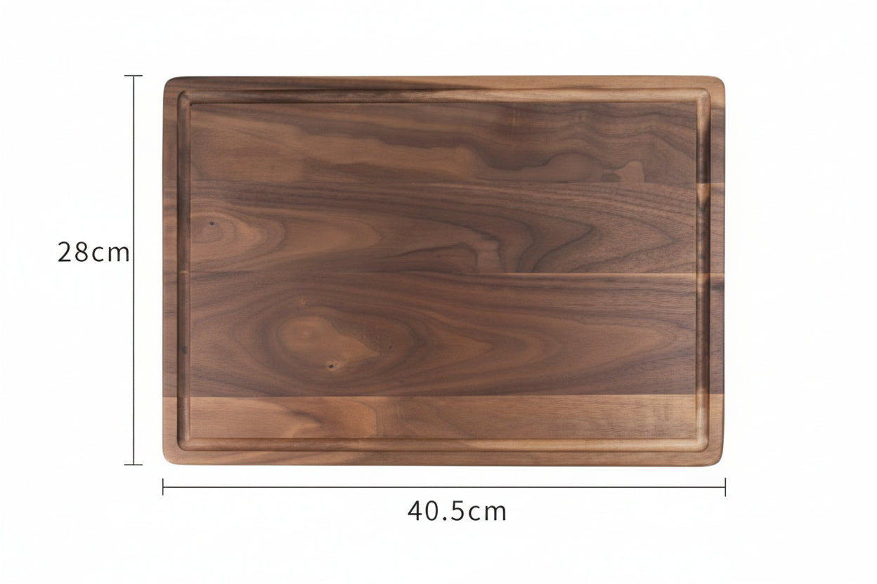Round black walnut wood cutting board by WoodyKitchenware, perfect as a creative kitchen tray with natural wood grain details.