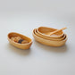Large oval wooden bowl by WoodyKitchenware, featuring minimalist boat curve design in solid timber for salad or serving.