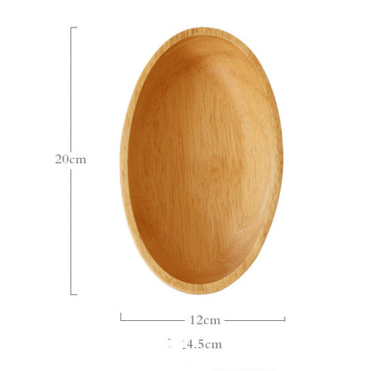 Large oval wooden salad bowl by WoodyKitchenware, featuring a minimalist boat curve design in solid timber.