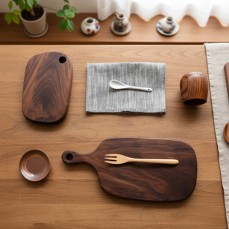 Black Walnut Chopping Board by WoodyKitchenware, showcasing smooth natural wood surface ideal for kitchen prep and presentation.