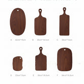 Black walnut chopping board from WoodyKitchenware, showcasing a smooth, natural wood surface ideal for kitchen prep and serving.