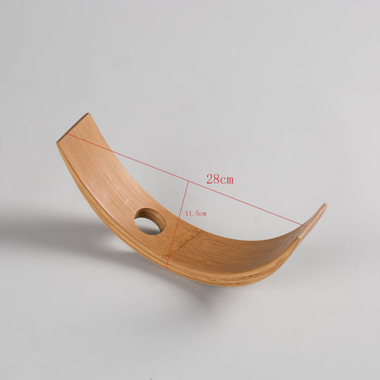 Bamboo wine bottle rack by WoodyKitchenware, semicircle-style creative bottle shelf for wine storage and display.