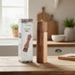 Cylindrical acacia wood pepper grinder with ceramic core from Woody&