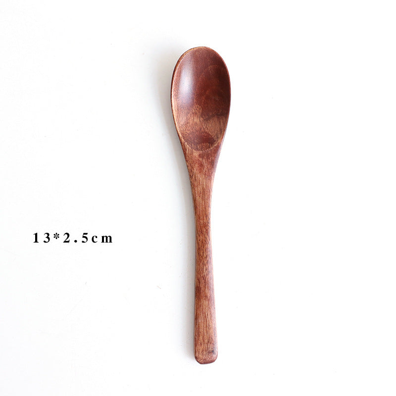 Set of six Wooden Baby Eating Spoons by WoodyKitchenware, eco-friendly, gentle feeding utensils for babies.