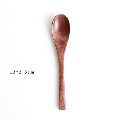 Set of six Wooden Baby Eating Spoons by WoodyKitchenware, eco-friendly, gentle feeding utensils for babies.