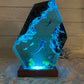 Handcrafted wood and resin night light by WoodyKitchenware, USB-powered wooden night lamp with warm glow.