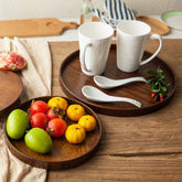 Round wooden tray by Woody&