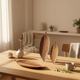 Wooden saucer fruit tray by WoodyKitchenware, featuring natural wood grain and elegant design for serving fresh fruit.