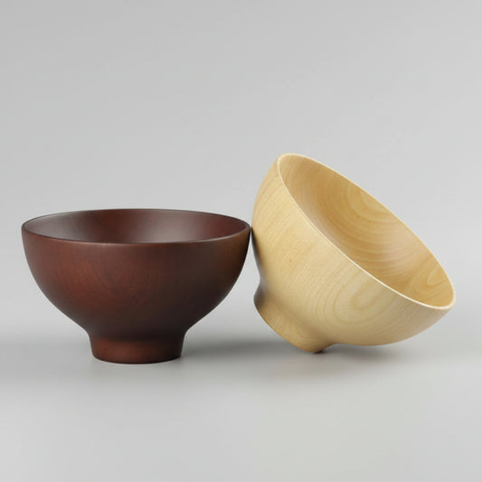 Elegant Japanese Jujube wood bowl by WoodyKitchenware, ideal for rice, soup, and snacks, with a smooth white finish.