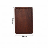 Rustic wooden steak and pizza board with sauce trough, by WoodyKitchenware, perfect for serving and versatile dining presentation.