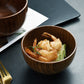 Retro Japanese-style wooden tableware by WoodyKitchenware, 13cm, showcasing natural wood finish and timeless elegance for dining.