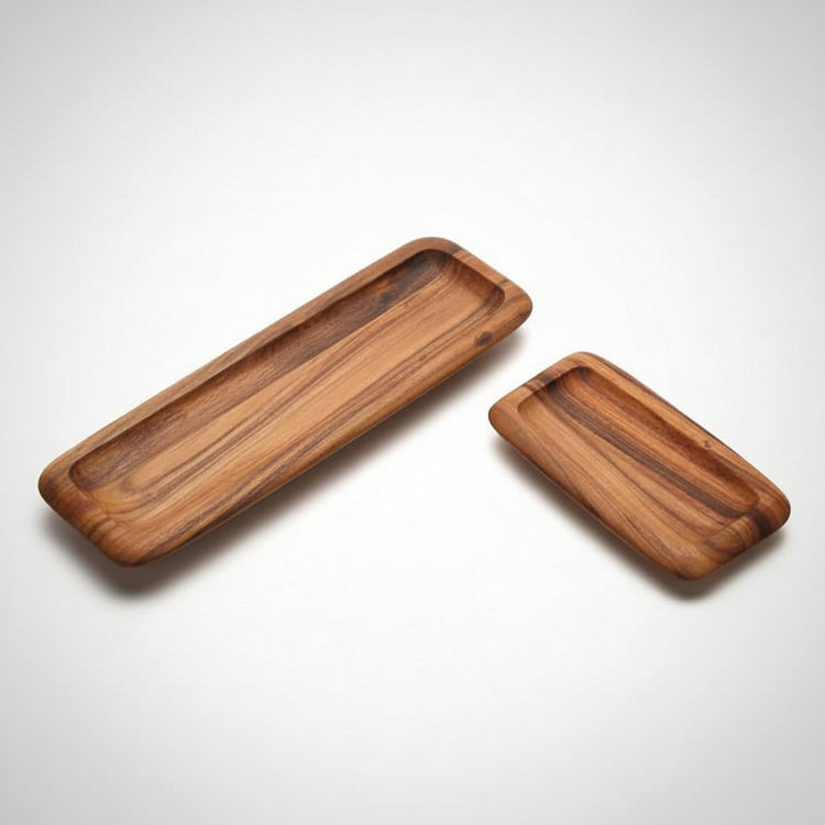 Small handcrafted log wooden tray dinner plate by WoodyKitchenware, natural wood finish, ideal for serving food with rustic charm.